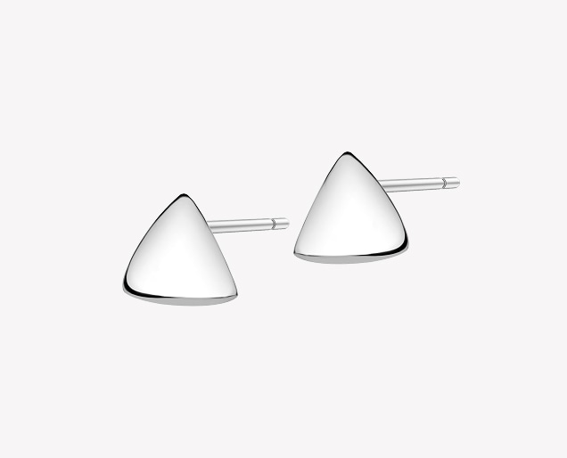 Silver earrings - triangles