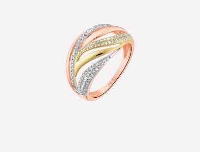 Yellow Gold, White Gold, Pink Gold Ring with Diamonds