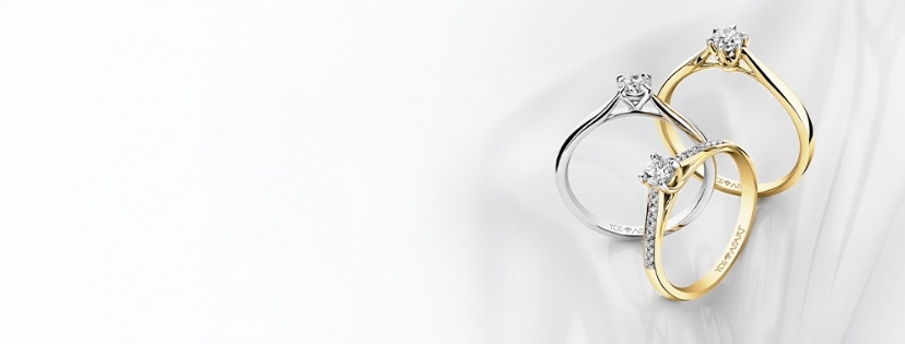 Rhodium-Plated Yellow Gold Ring with Diamond